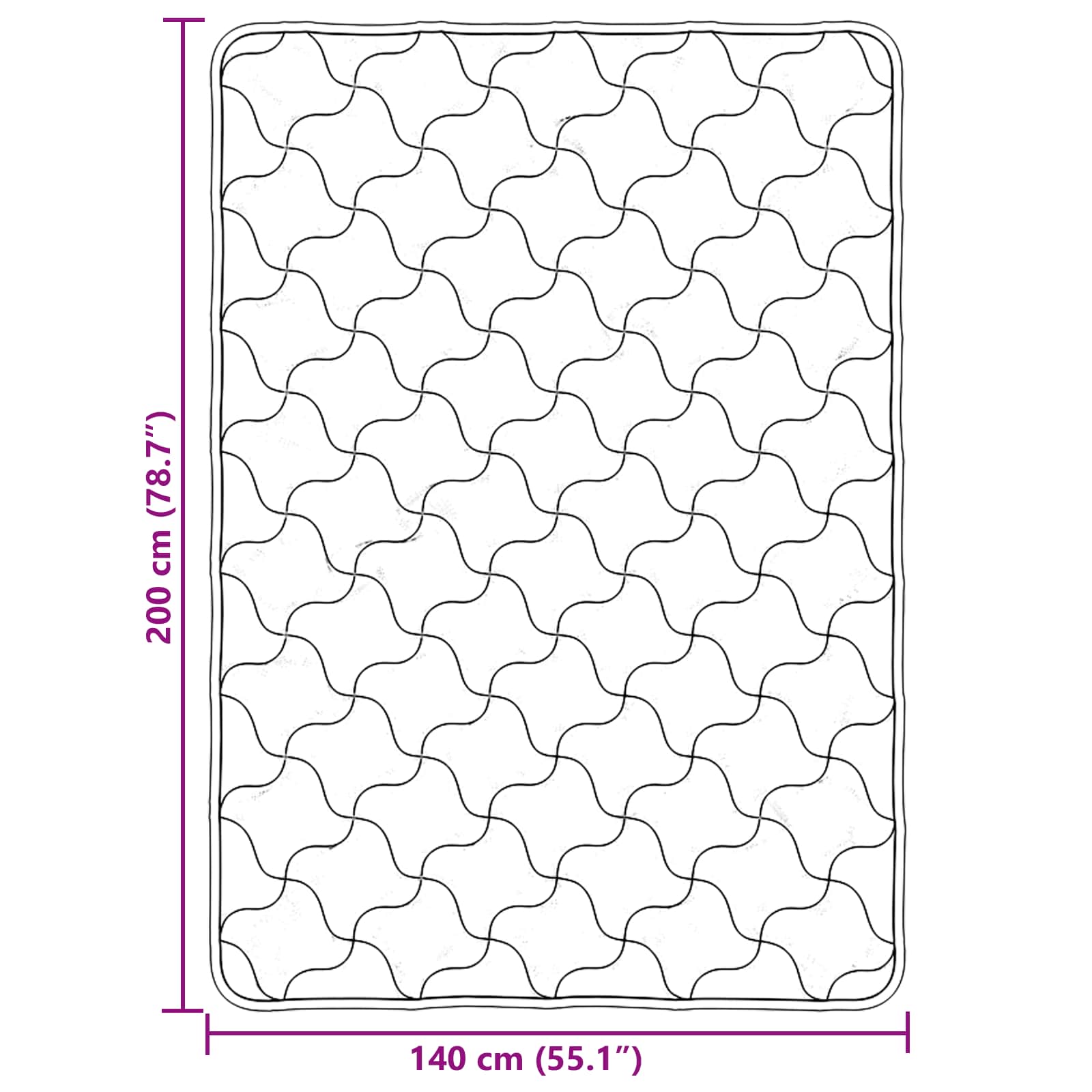 Ganzjahresbettdecke Gepolstert Anthrazit 135 x 200 cm