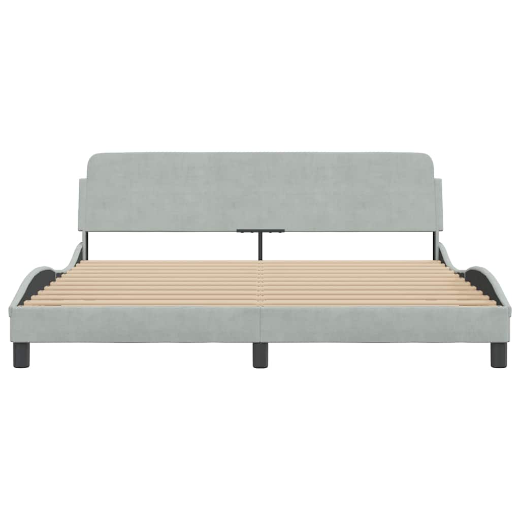 Bettgestell "Dover" Hellgrau 80x200 cm Samt
