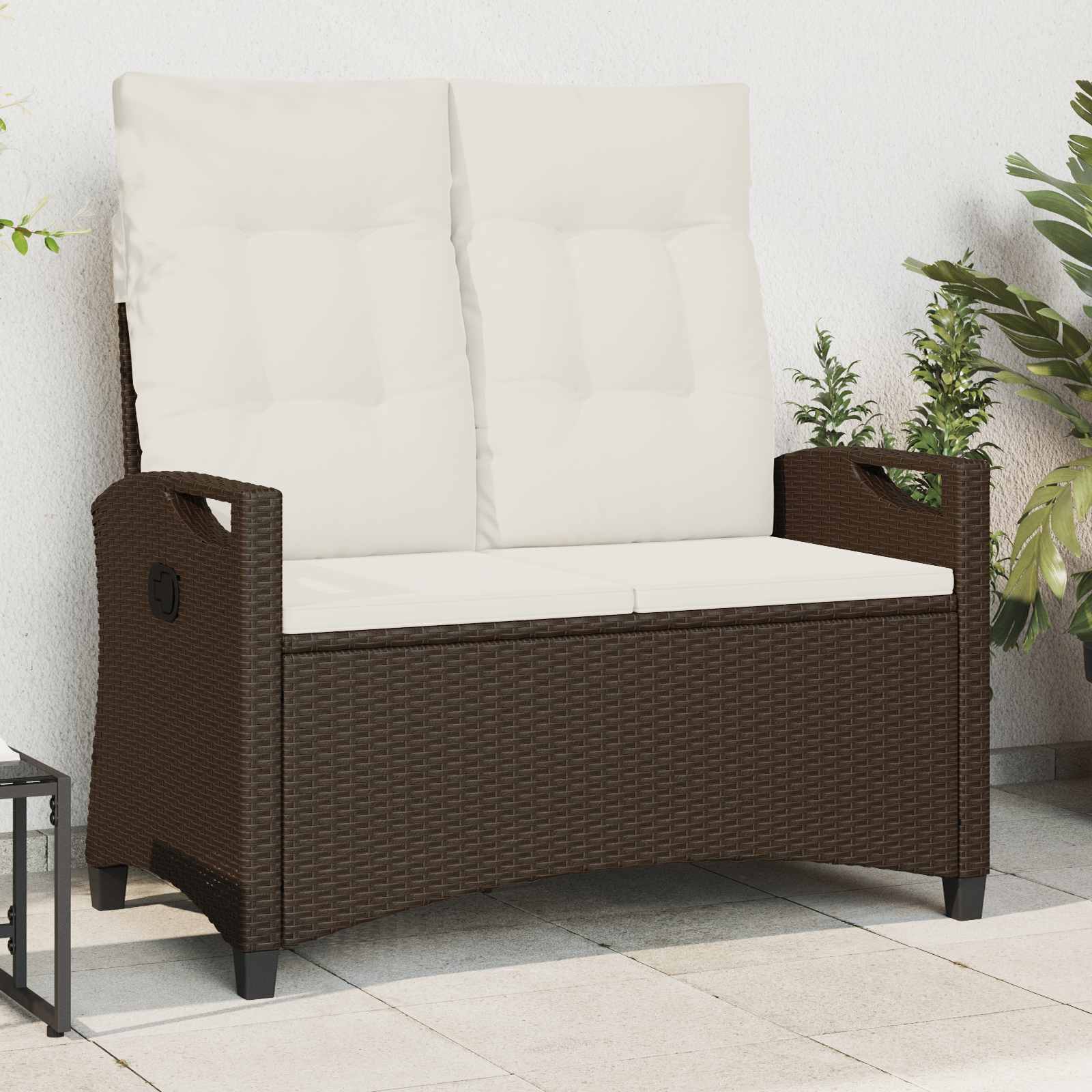Gartenbank Schwarz 105 x 60 x 112 cm Stahl und Polyester
