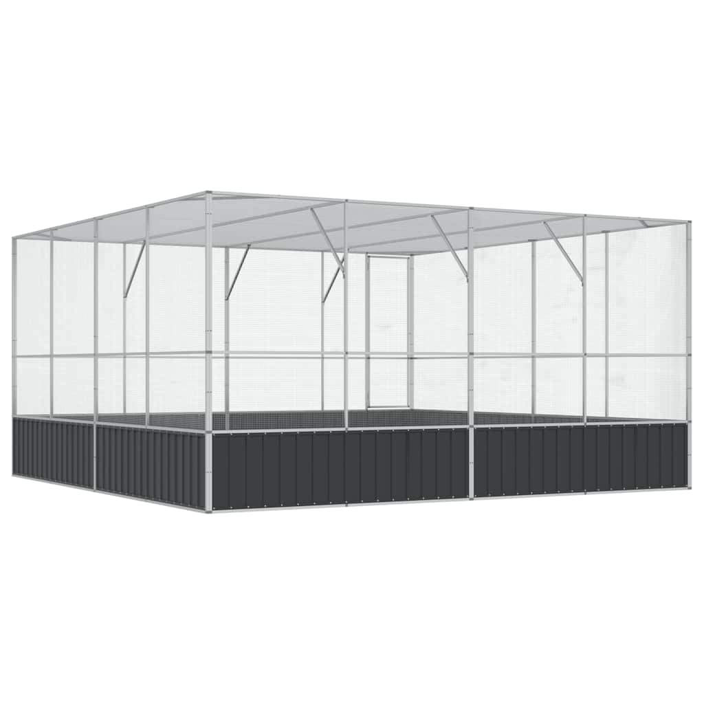 Voliere Silbern 210,5x107x212 cm Stahl