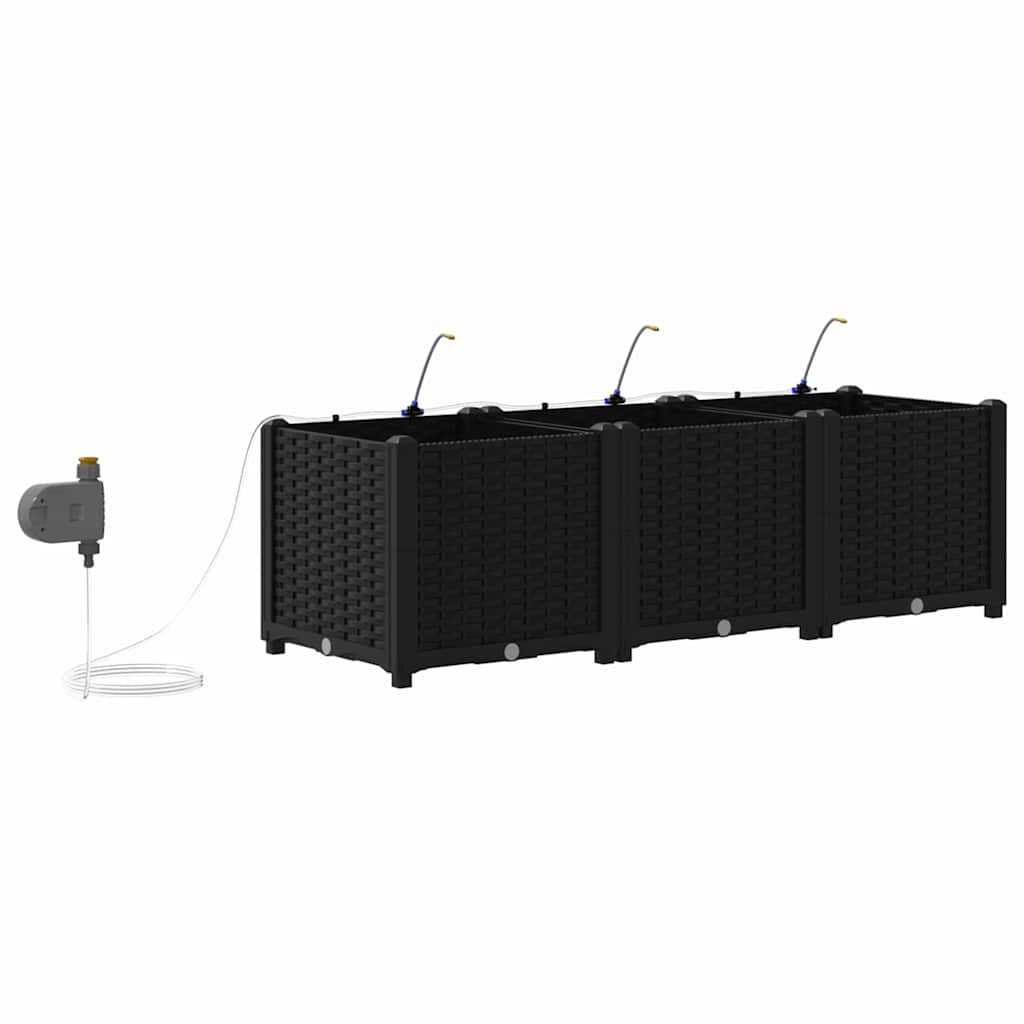 Garten-Pflanzgefäß 4 Stk. Braun 160 x 40 x 22 cm PP