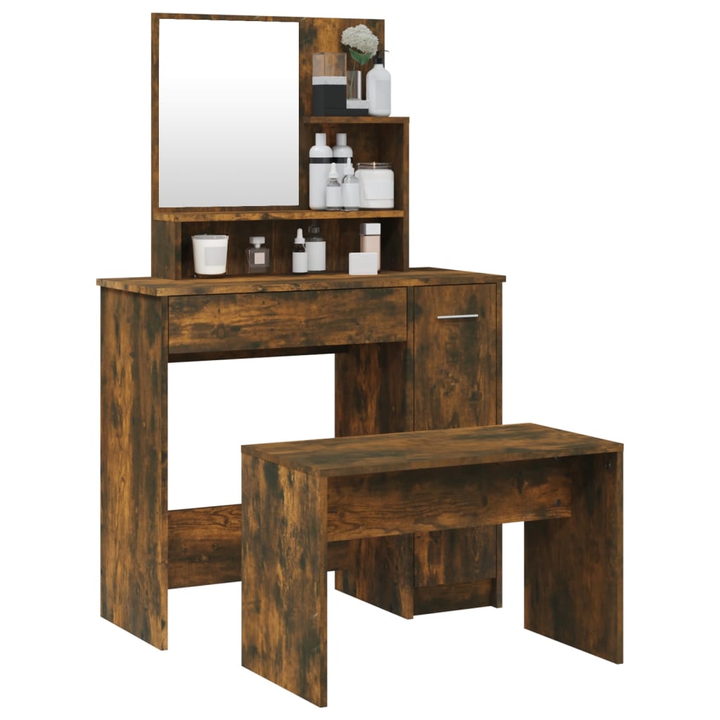 Schminktisch-Set Weiß 86,5x35x136 cm