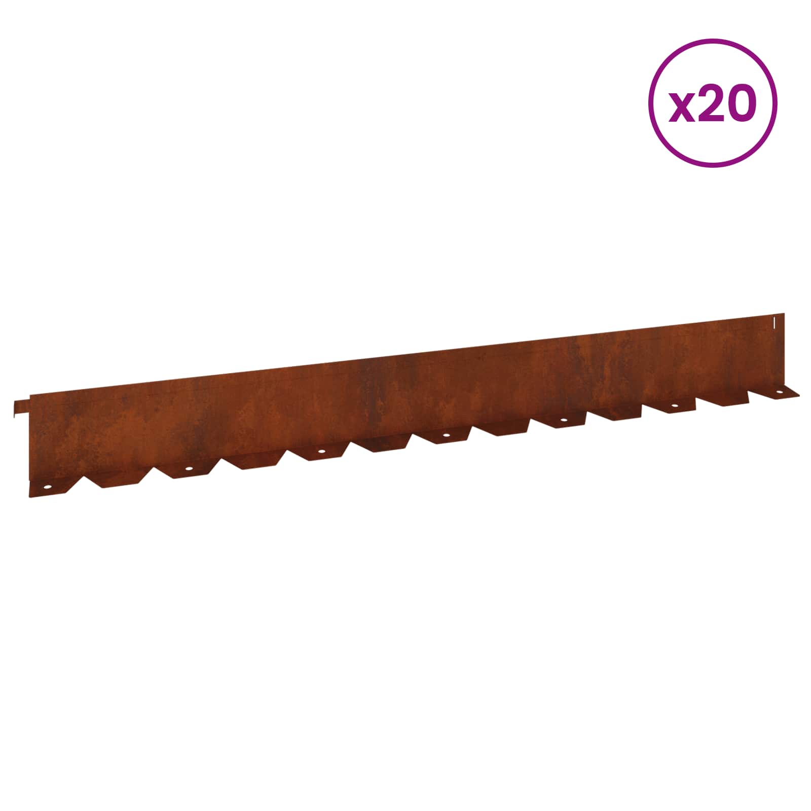 Raseneinfassung 10 pcs 102 x 4 x 4 cm Stahl Schwarz
