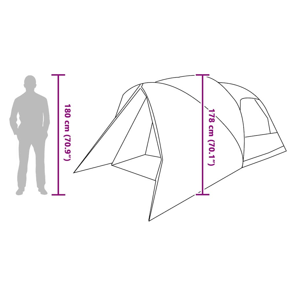 Dome Zelt für 4 Personen mit Dach Grün 455 x 252 x 178 cm