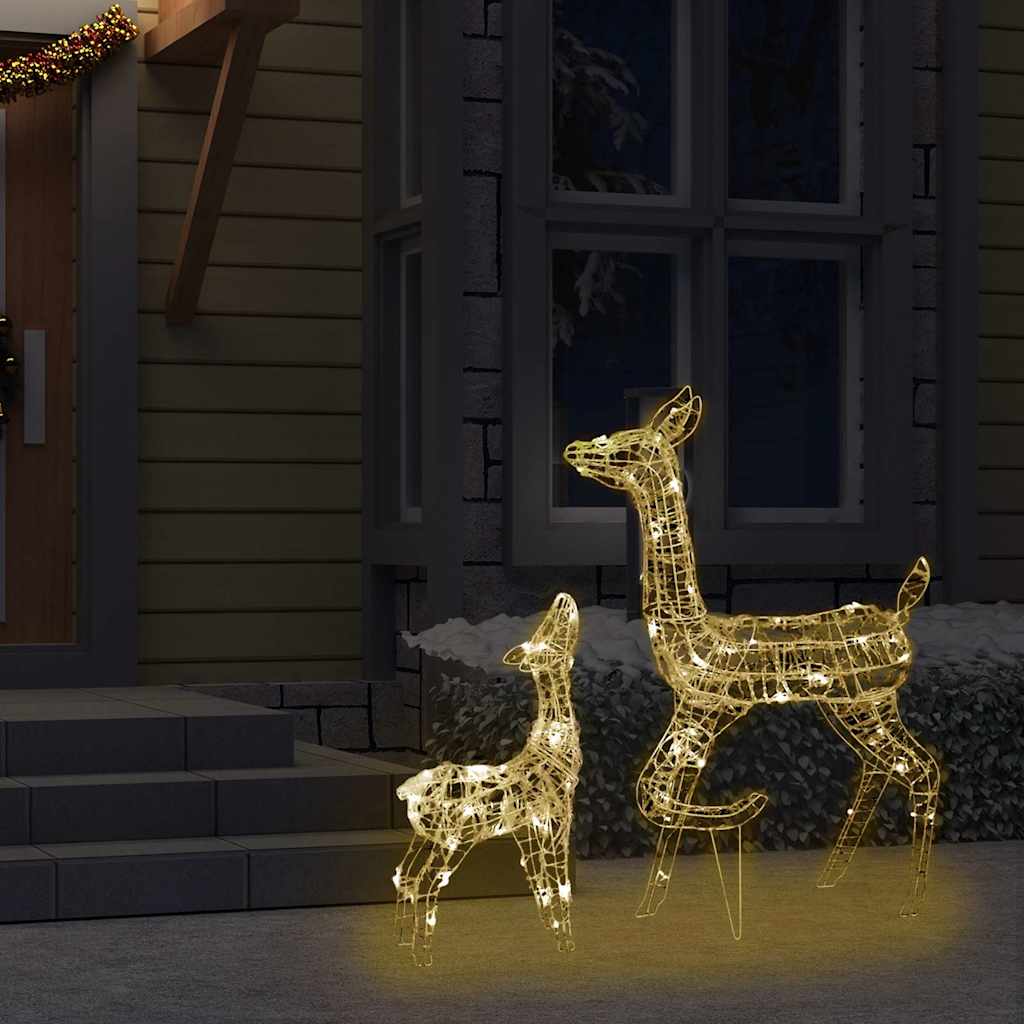 LED-Rentier-Familie Weihnachtsdeko Acryl 160 LED Warmweiß