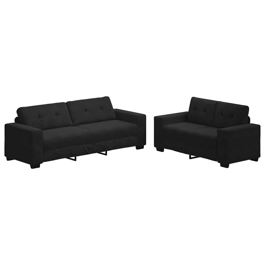 2-teiliges Sofa-Set mit Kissen, hellgrauer Samt