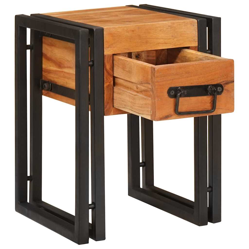Beistelltisch mit Schubladen 40 x 40 x 50 cm Massivholz Mango