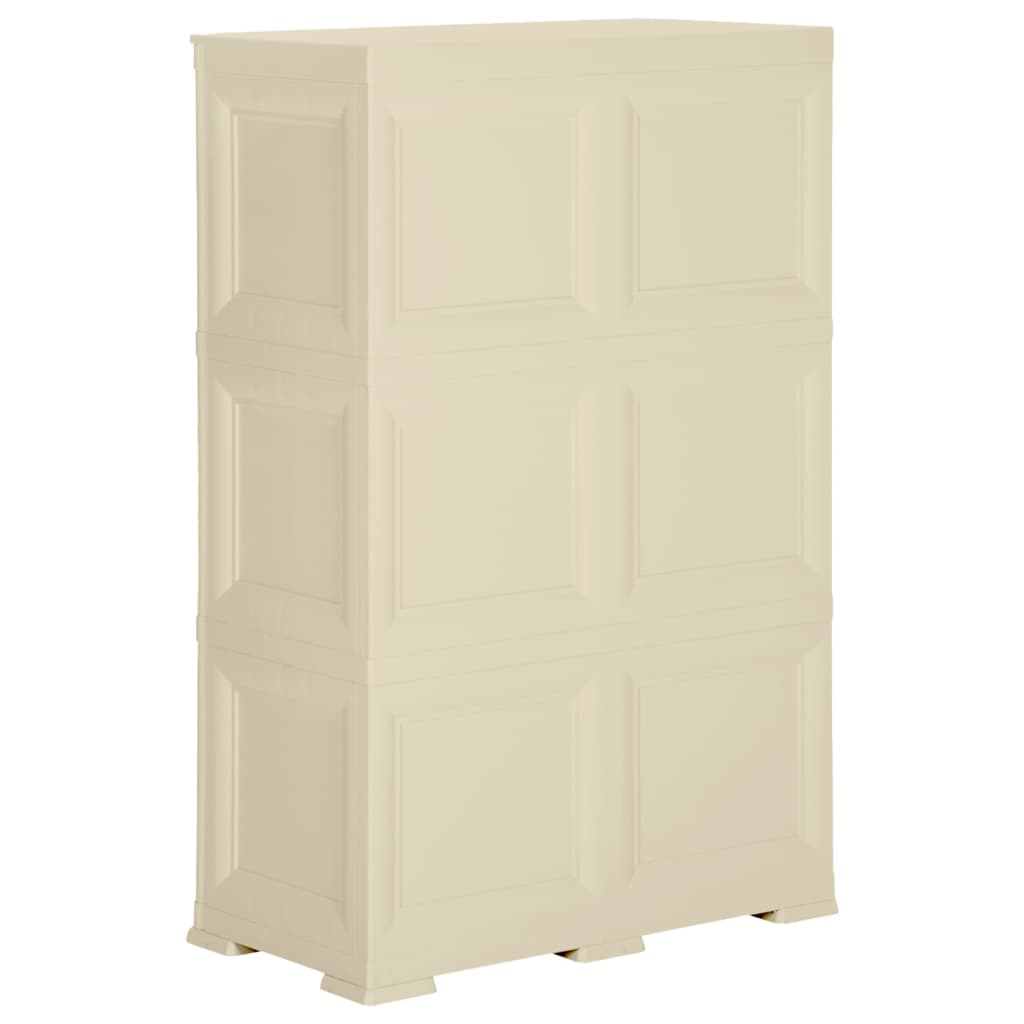 Kunststoffschrank 79x43x125 cm Holzdesign Vanilleeis