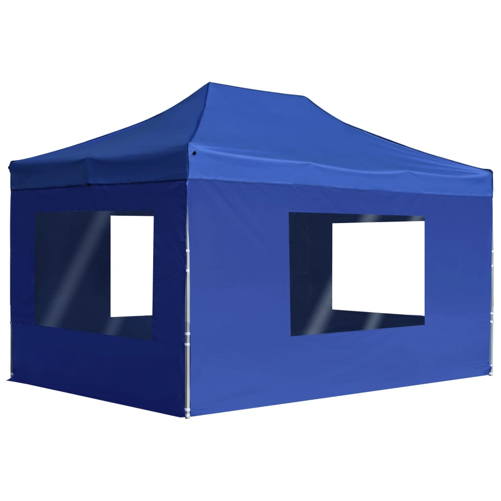 Profi-Partyzelt Faltbar mit Wänden Aluminium 3×3m Weiß