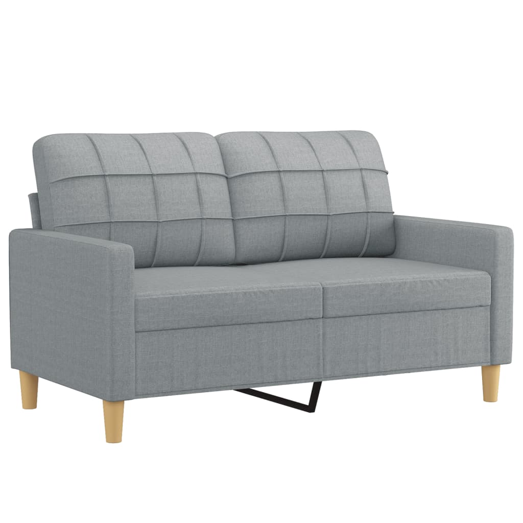 4-tlg. Sofagarnitur mit Kissen Braun Stoff