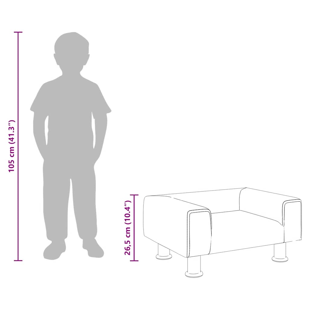 Kindersofa Blau 70x45x26,5 cm Samt