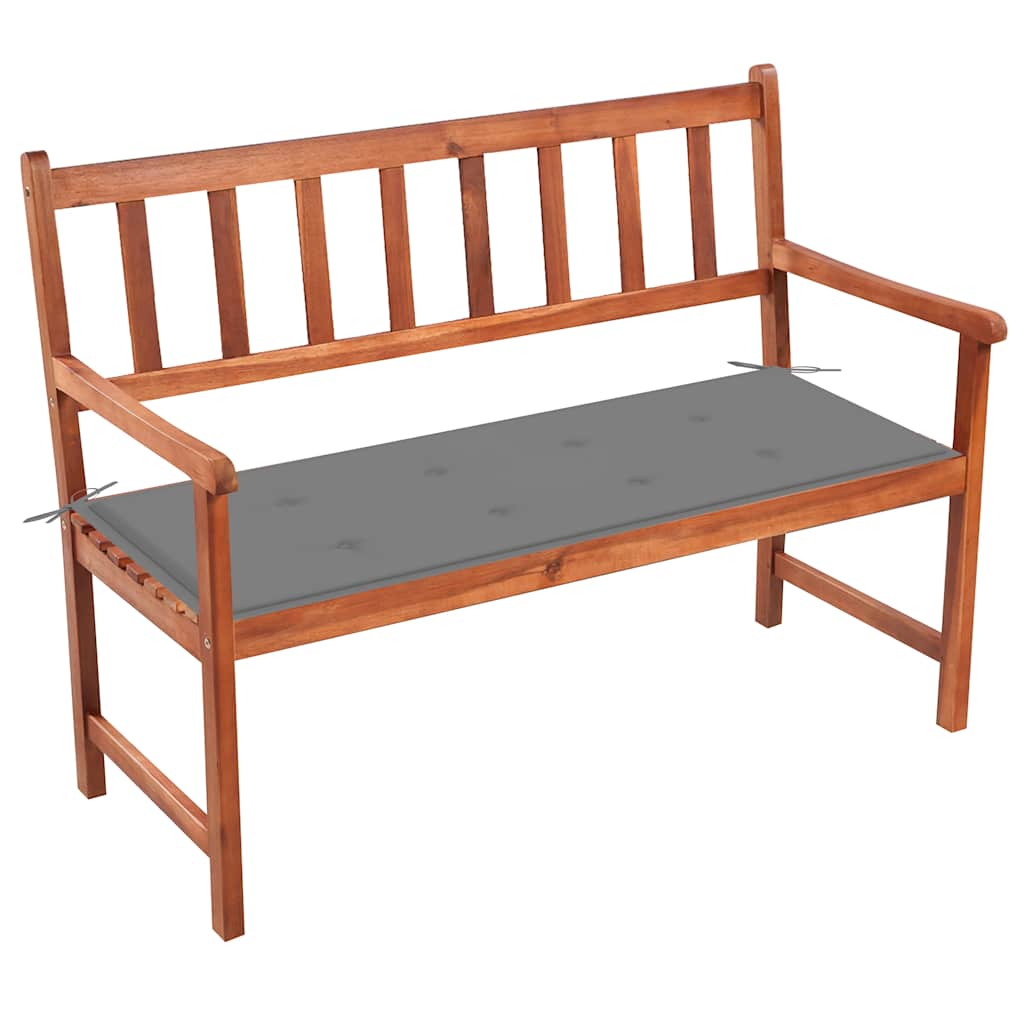 Gartenbank mit Auflage 120 cm Massivholz Akazie