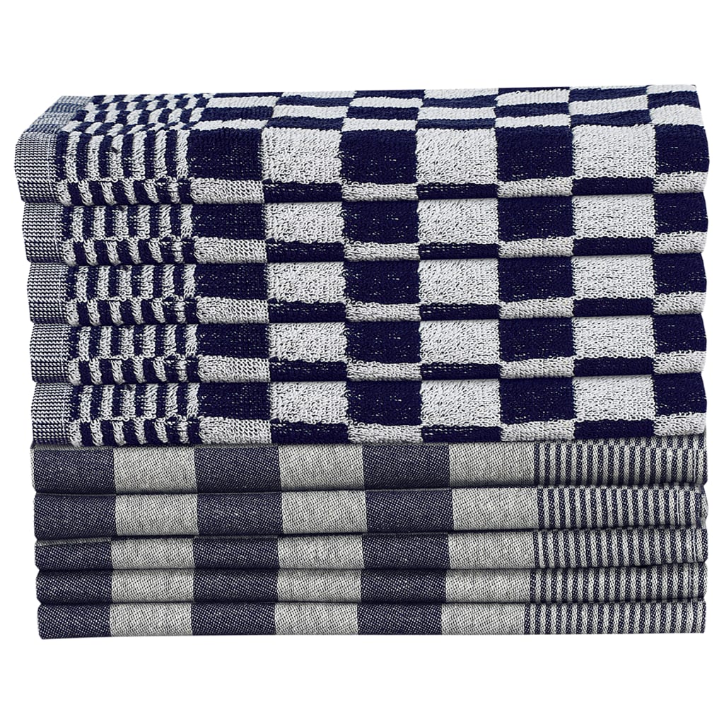 10-tlg. Handtuch-Set Schwarz und Grau Baumwolle