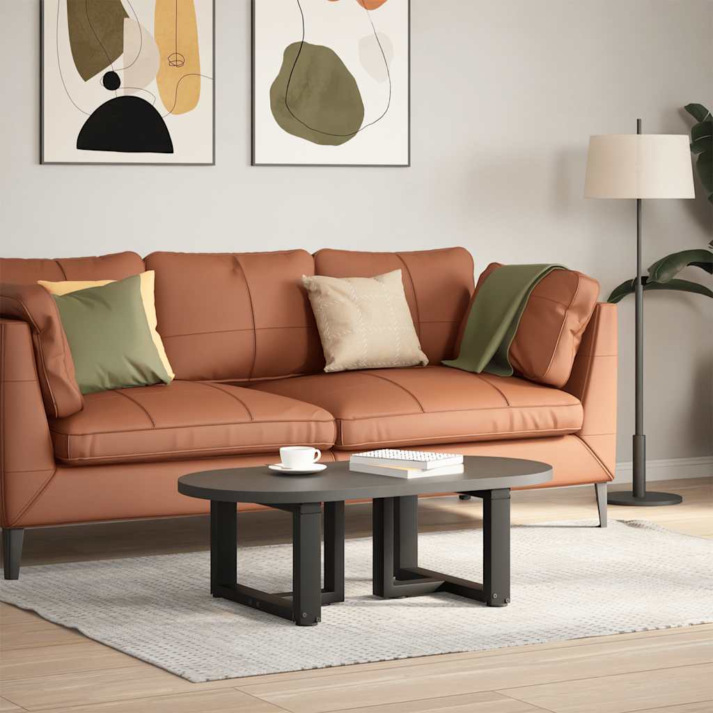 Couchtischbeine T-Form 2 Stk. Schwarz 30x25x(30-31) cm Stahl