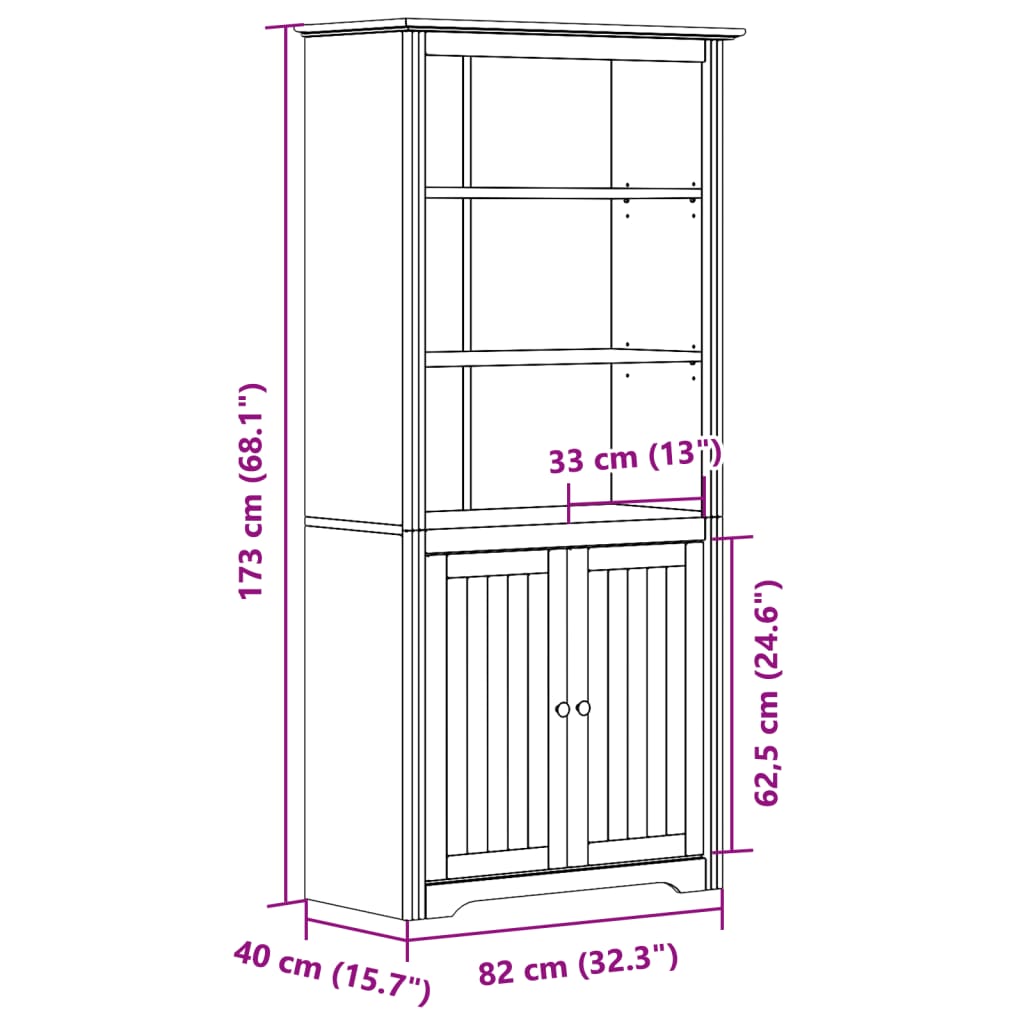 Bücherregal BODO Honigbraun 82 x 40 x 173 cm Holzwerkstoff