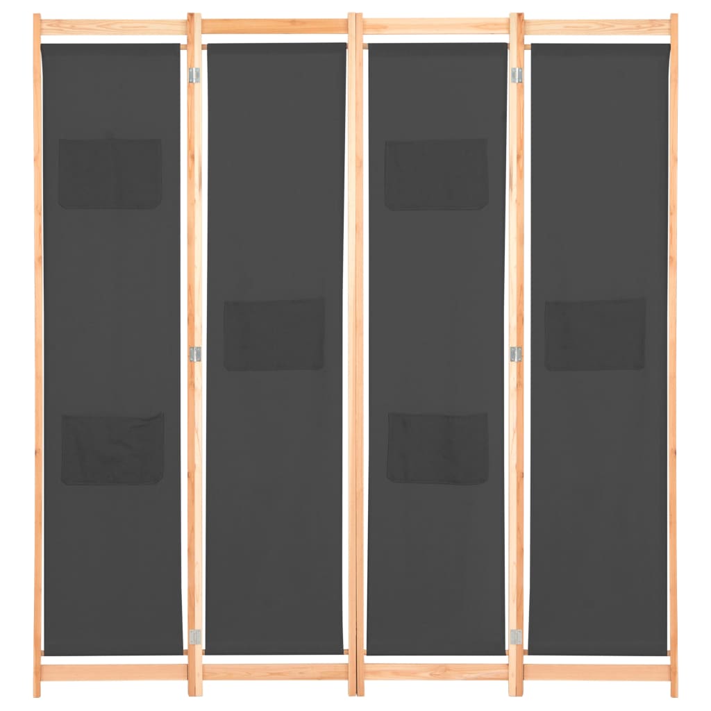 5-teiliger Raumteiler Creme 200 x 170 x 4 cm Stoff