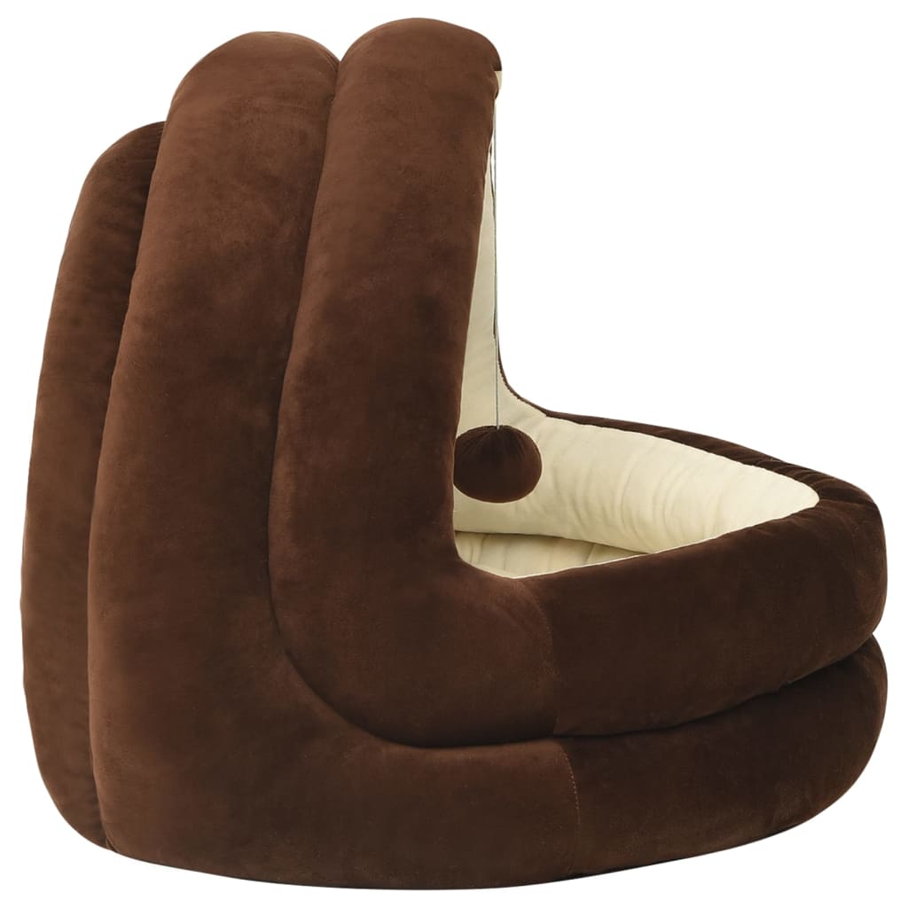 Katzenbett 50x50x45 cm Grau und Creme