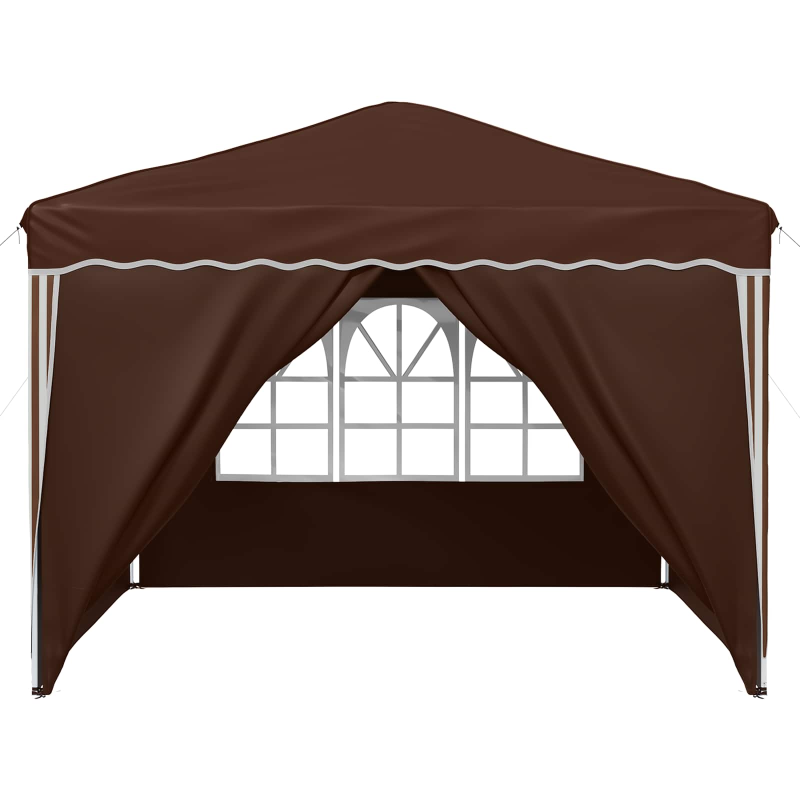 Pop-up Partyzelt 288 x 288 x 245 cm Creme Oxford-Stoff