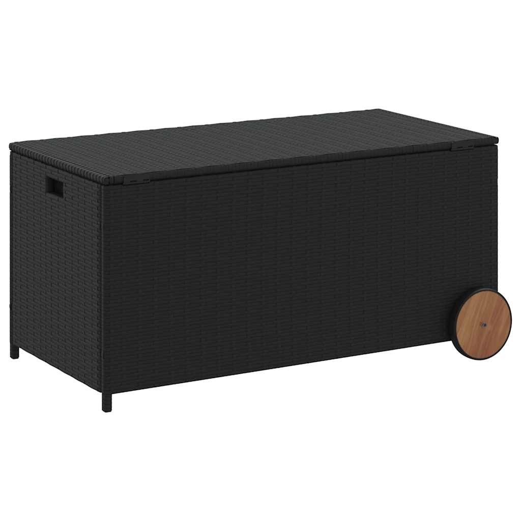 Gartentruhe Schwarz 283L Poly Rattan
