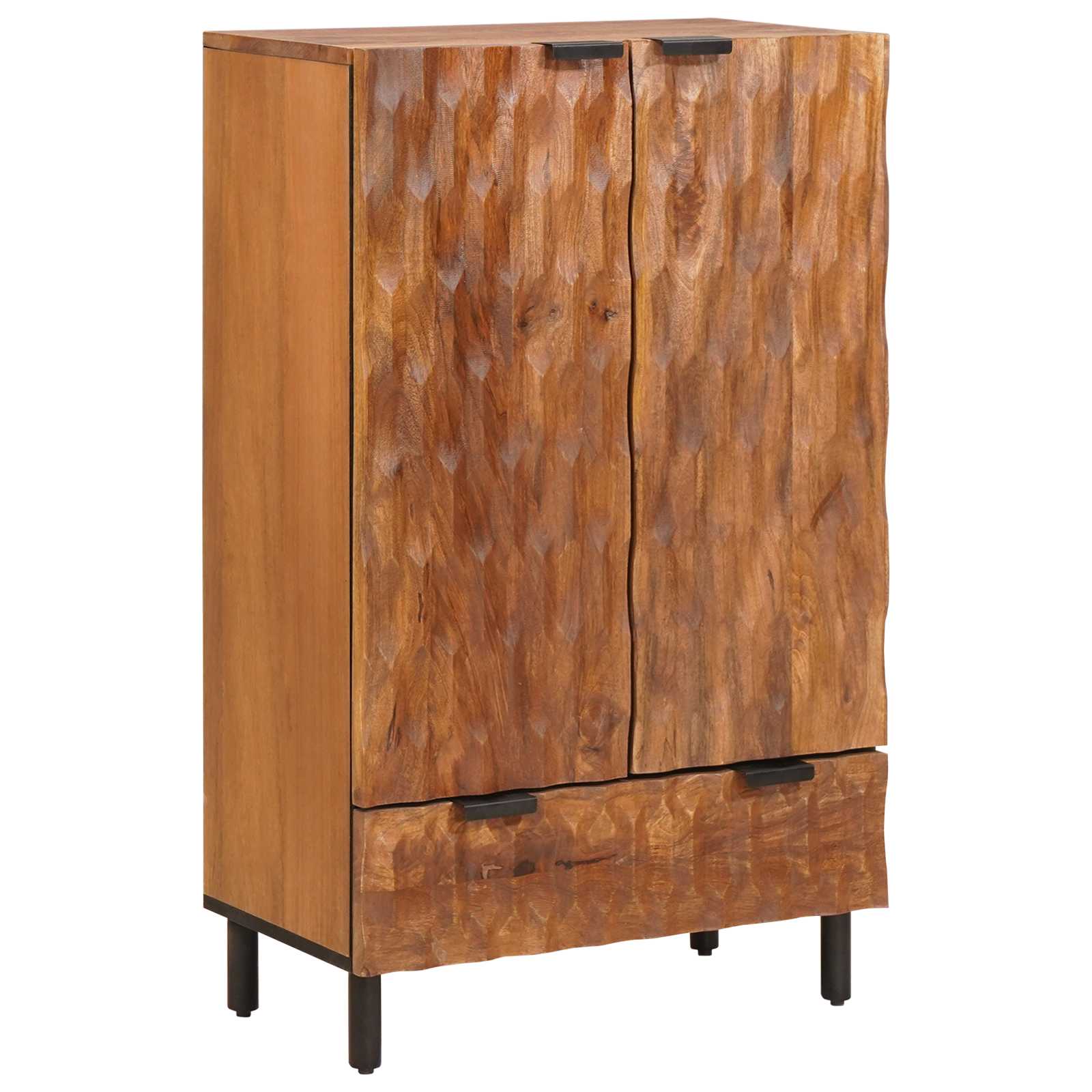 Highboard mit Tür Weiße gewaschene Oberfläche 60 x 33 x 100 cm