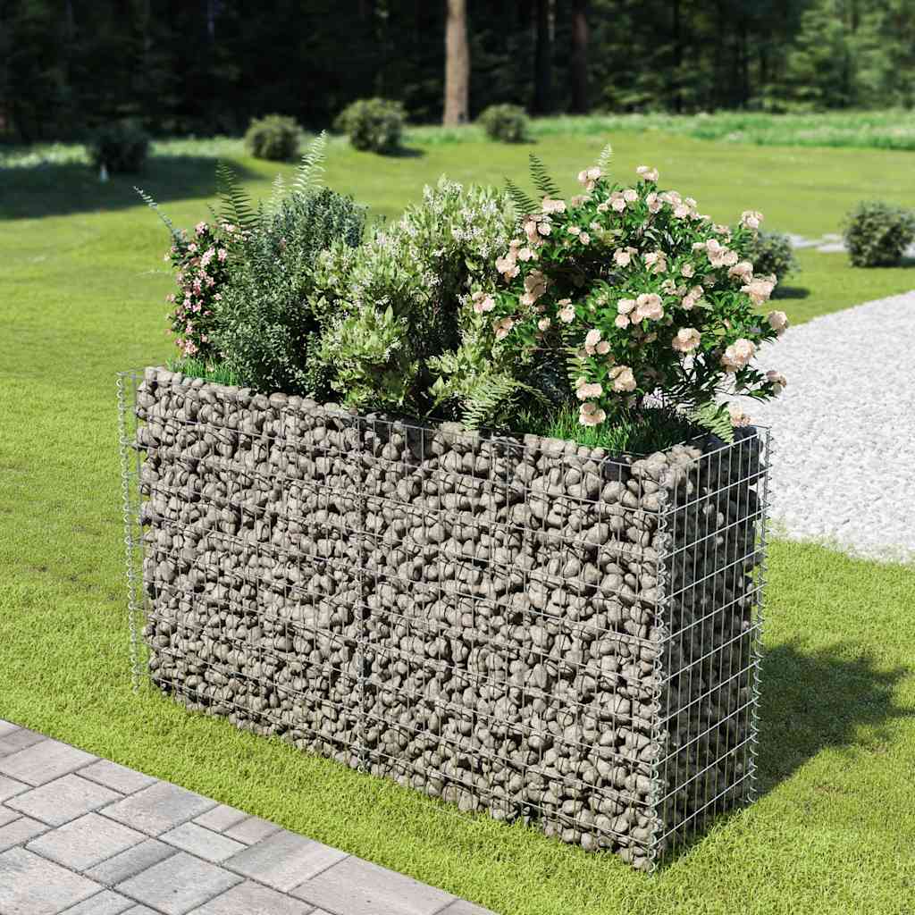 Gabionen-Hochbeet Verzinkter Stahl 450×90×100 cm