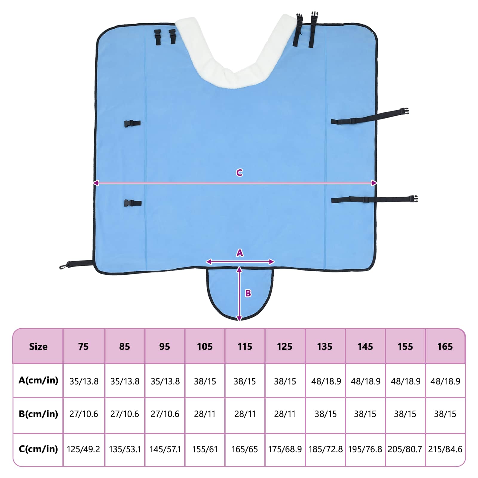 Pferdedecke Volles Aqua 75 cm Polarfleece