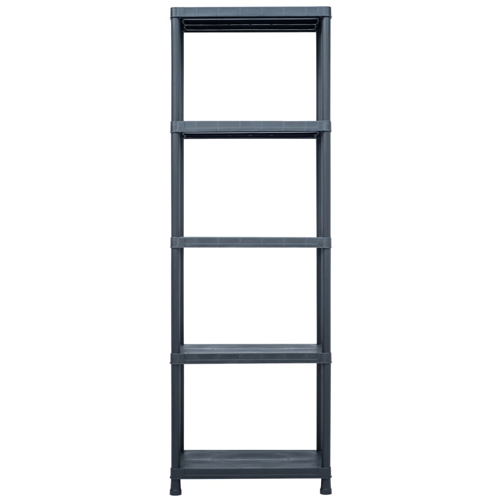 Lagerregale 2 Stk. Schwarz 60 x 30 x 138 cm Kunststoff