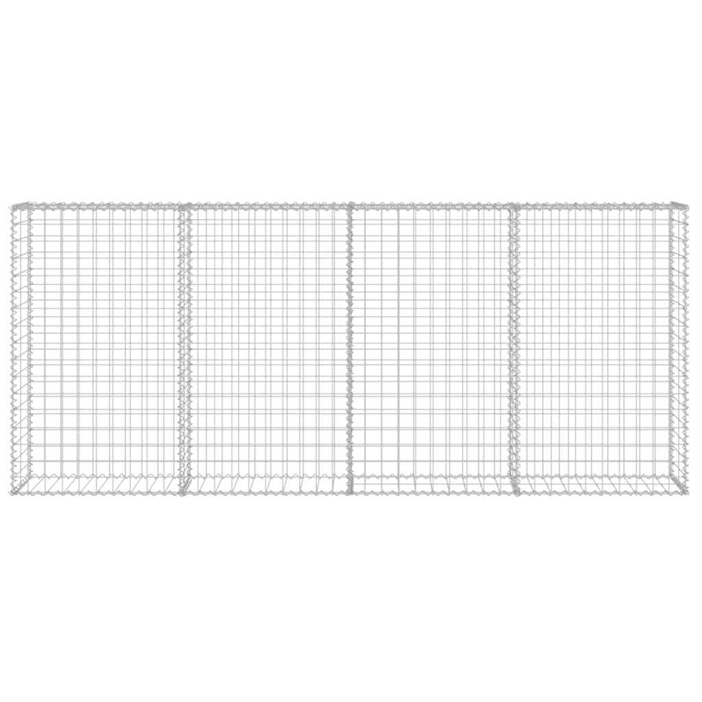 Gabionenwand mit Abdeckung Verzinkter Stahl 20×20×100 cm