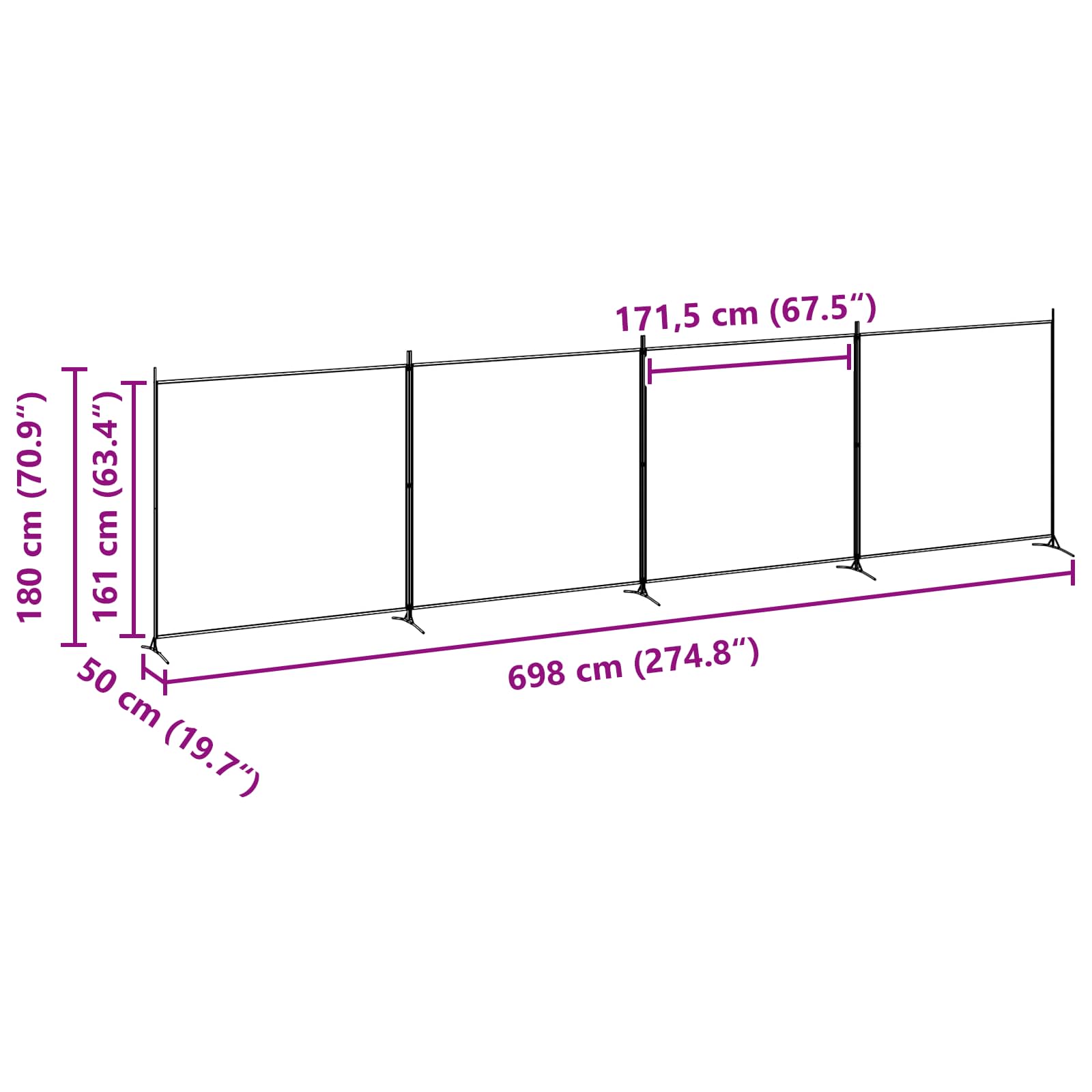 Einzel Panel Raumteiler Beige 175 x 180 cm Stoff
