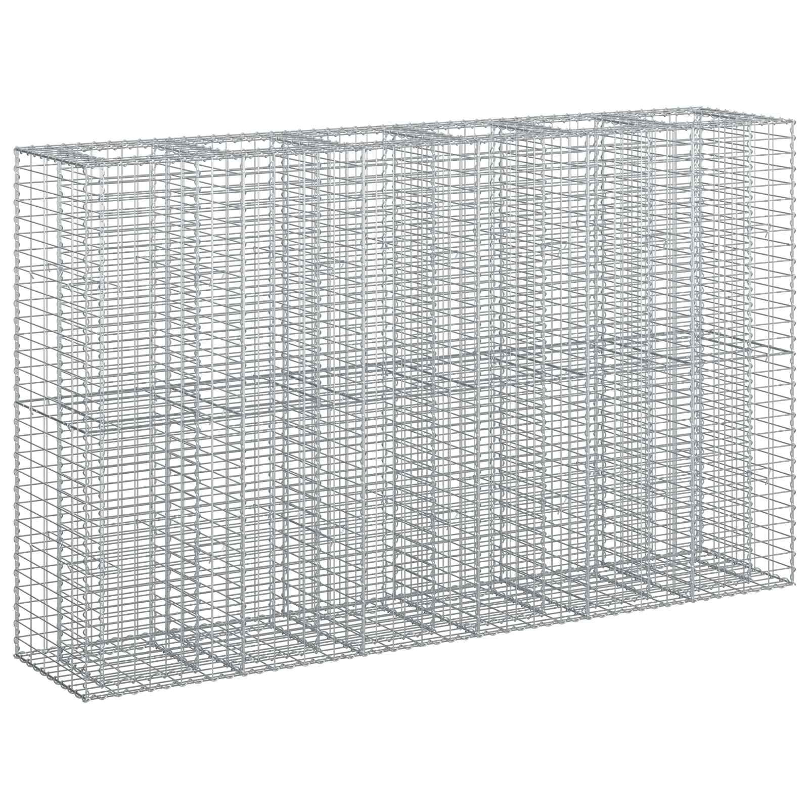 Gabionen Hochbeet 2 pcs Silber 260 x 60 x 55 cm