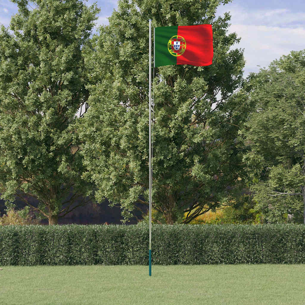 Fahnenmast Teilbar Silbern 6,08 m Aluminium