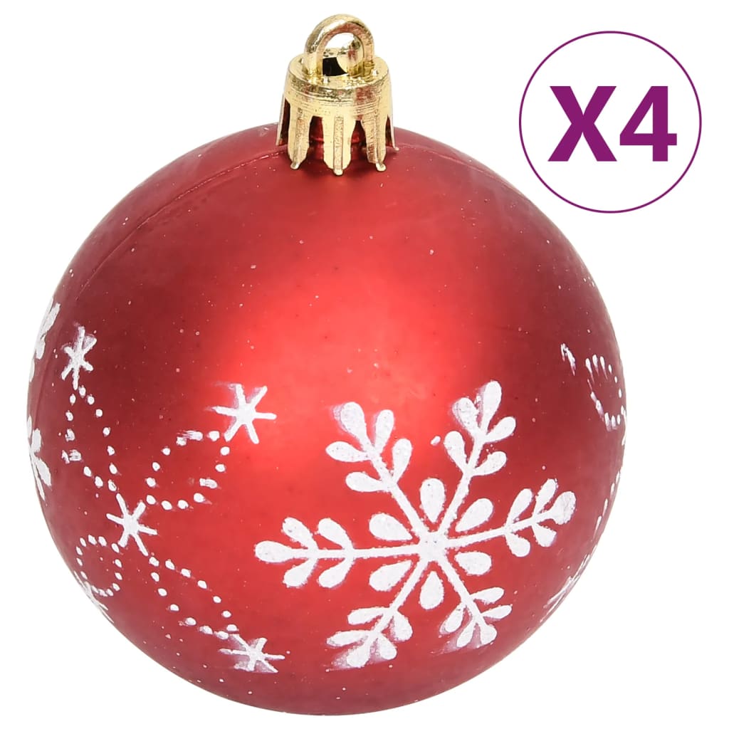 108-tlg. Weihnachtskugel-Set Golden und Rot