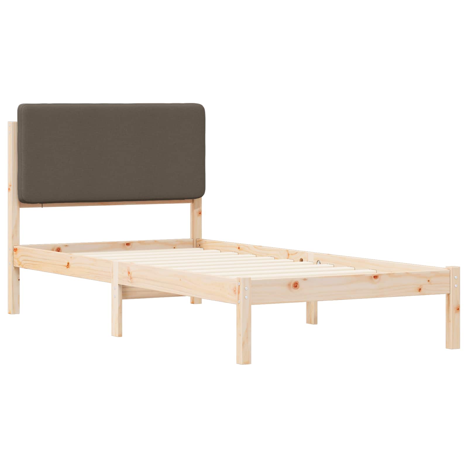 Bettgestell mit gepolstertem Kopfteil Hellgrau 200 x 200 cm