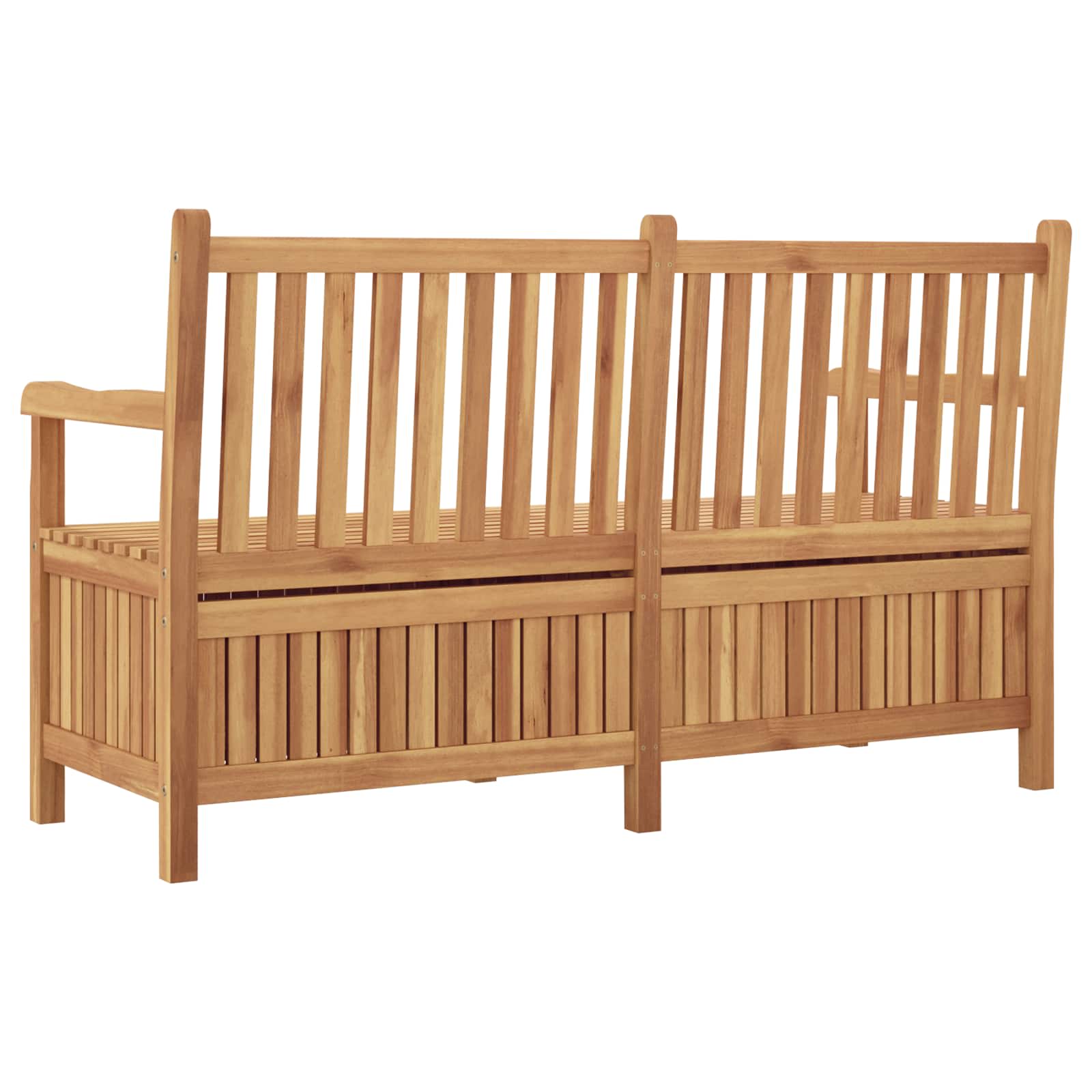 Gartenbank mit Speicher 114 x 60 x 90 cm Massivholz Teak