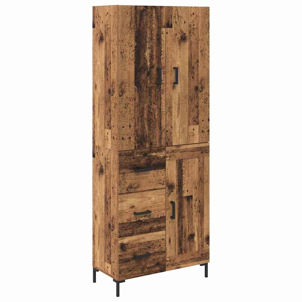 Highboard Betongrau 69,5x34x180 cm Holzwerkstoff