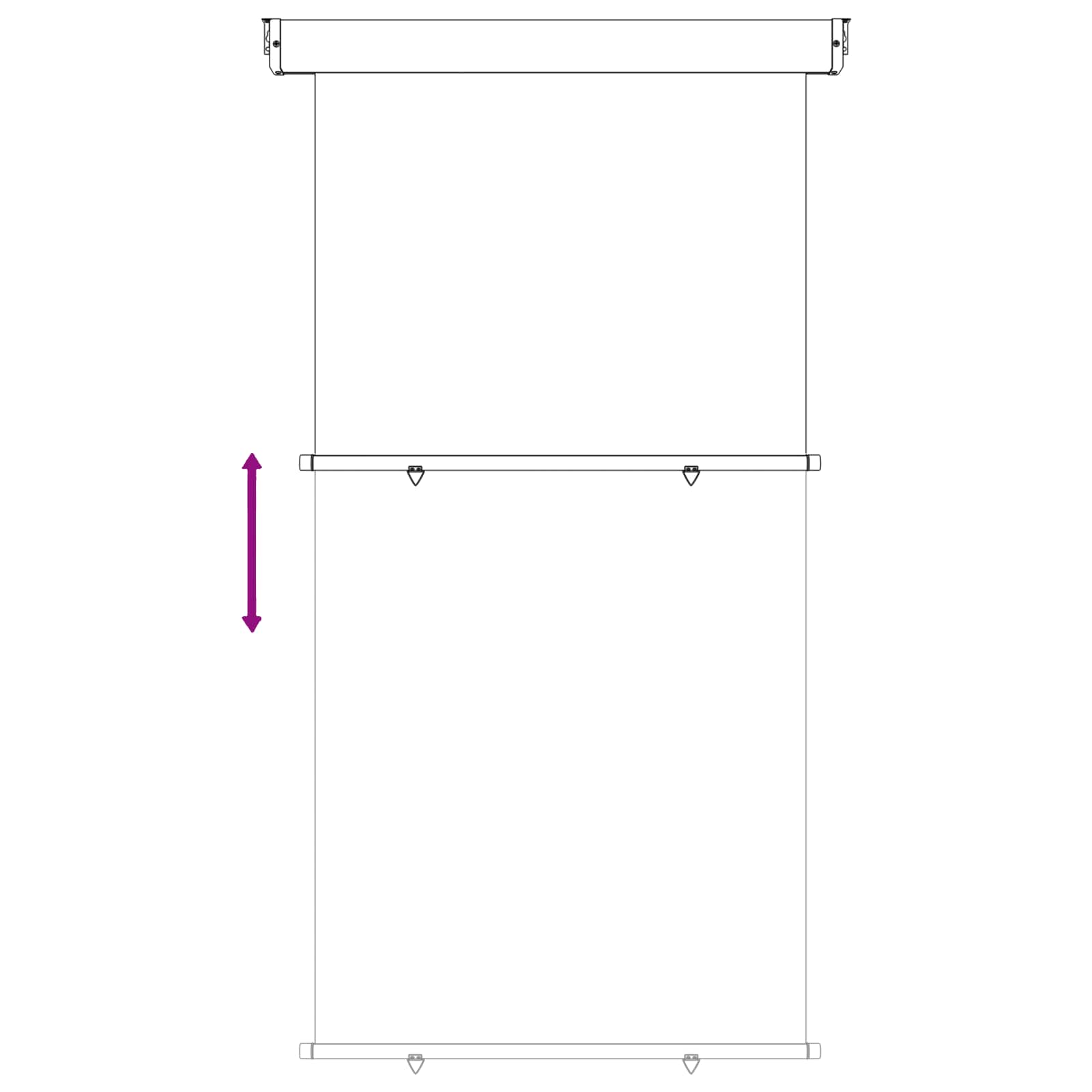 Balkon Seitenmarkise 60 x 250 cm 100% Polyester Eisen Stahl