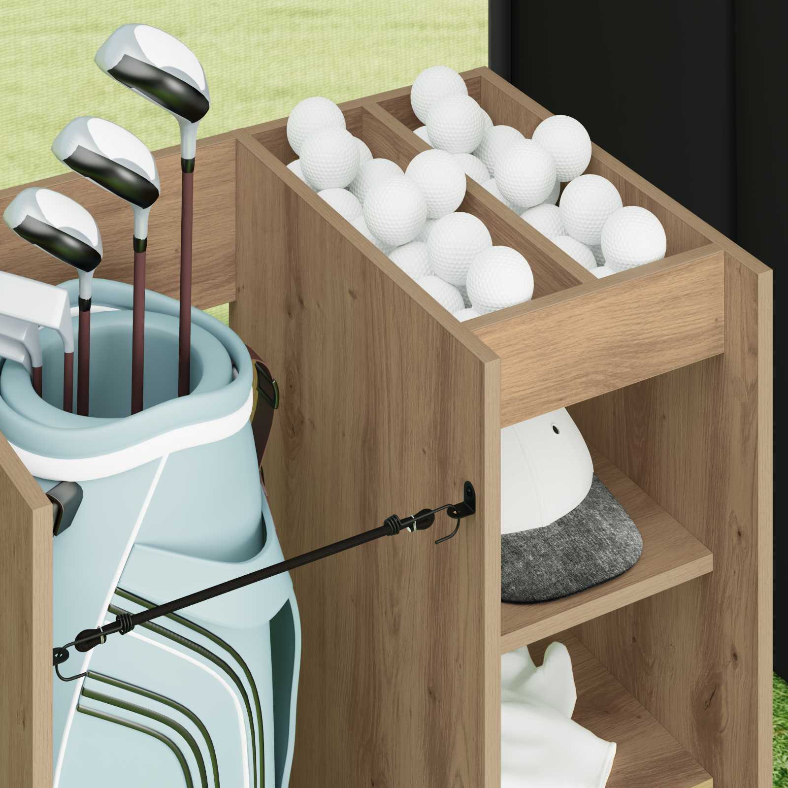 Golf Schrank Mit Rad Uni Weiß 65 x 45 x 98 cm
