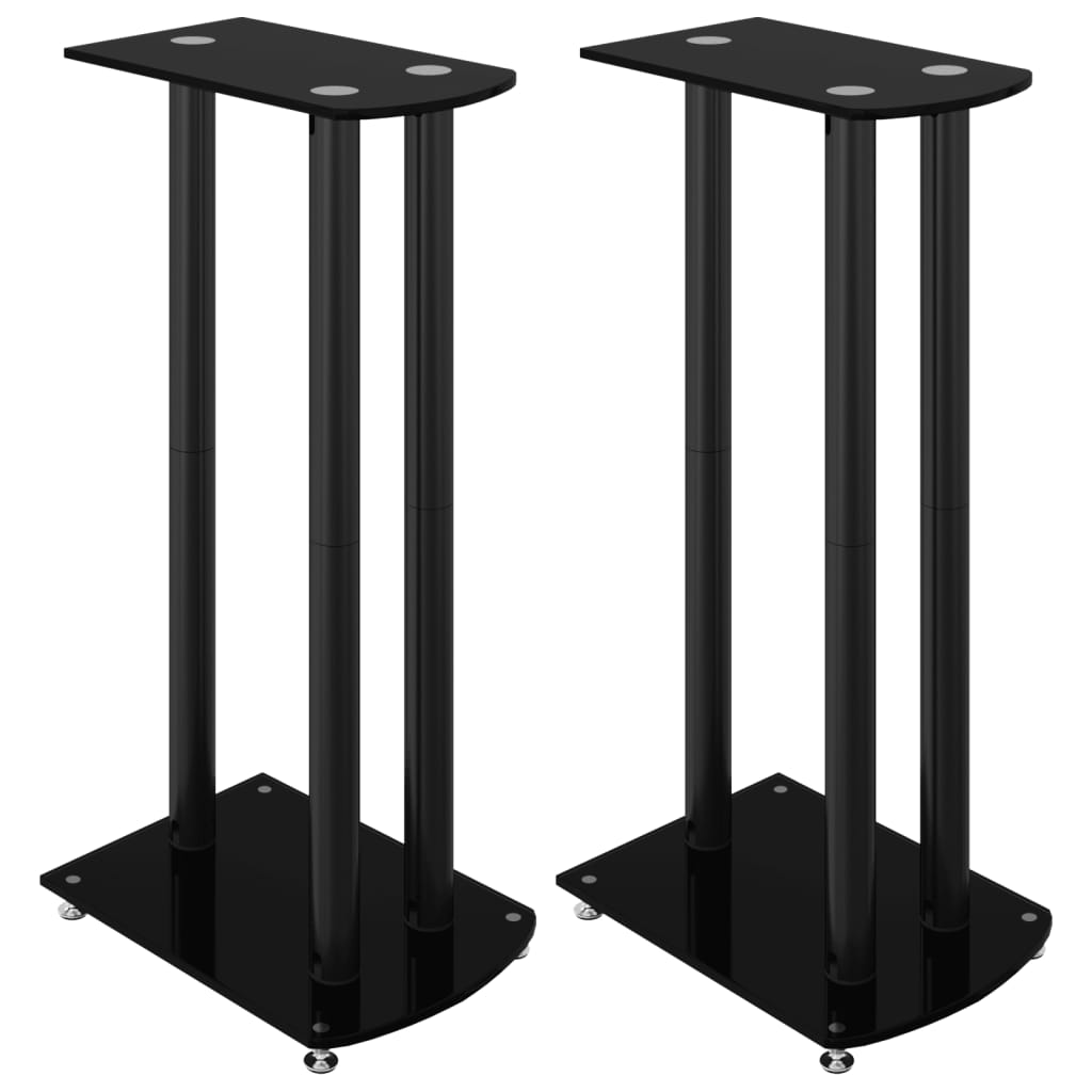 Lautsprecher-Ständer 2 Stk. Silbern Hartglas 3 Säulen