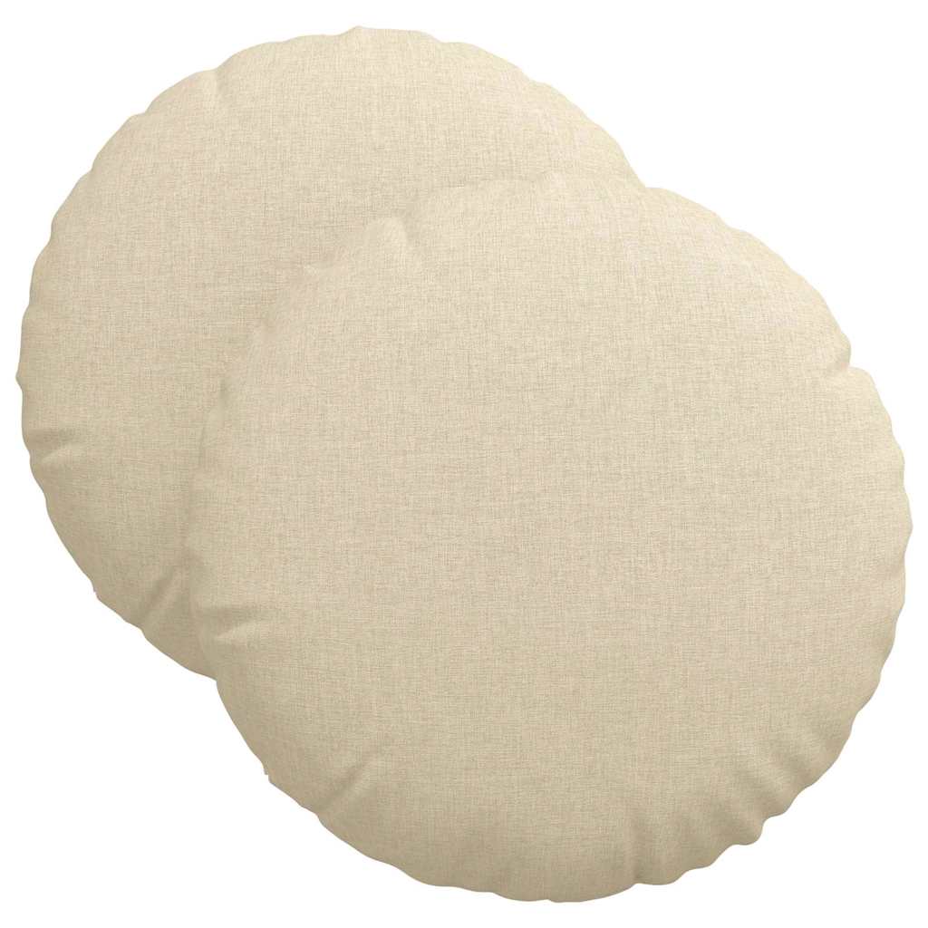 Sitzkissen 2 pcs Hellgrau Ø30 x 13 cm Stoff