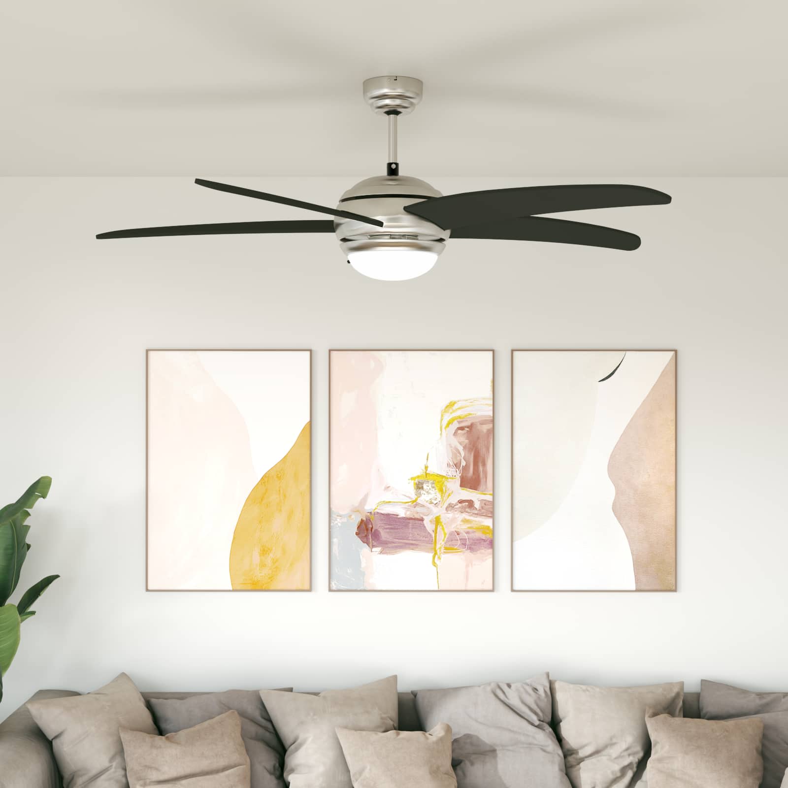 Deckenventilator mit Licht und Fernbedienung Ø 130 cm Weiß