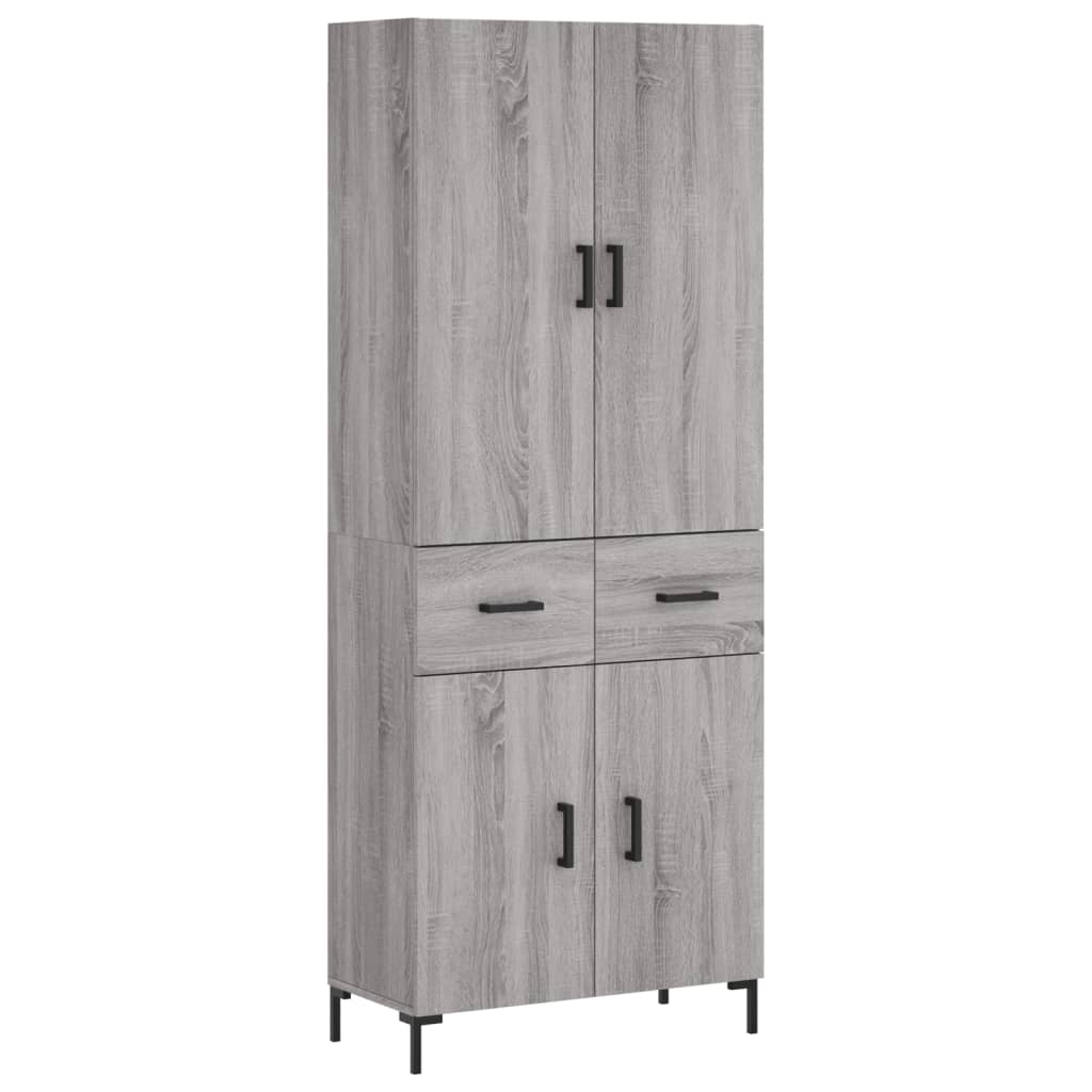 Highboard Betongrau 69,5x34x180 cm Holzwerkstoff