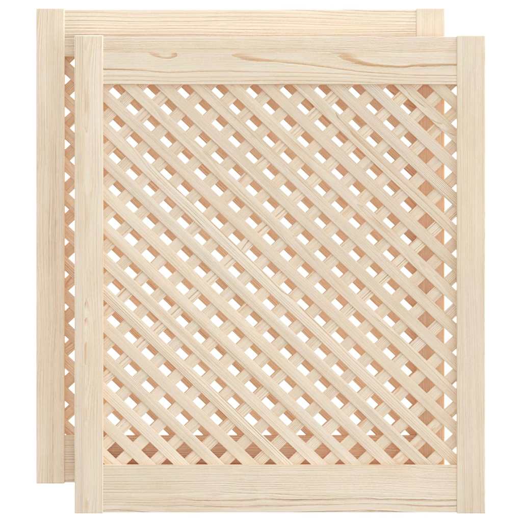 Schranktüren 2 Stk. Gitter-Design 39,5x39,5cm Massivholz Kiefer