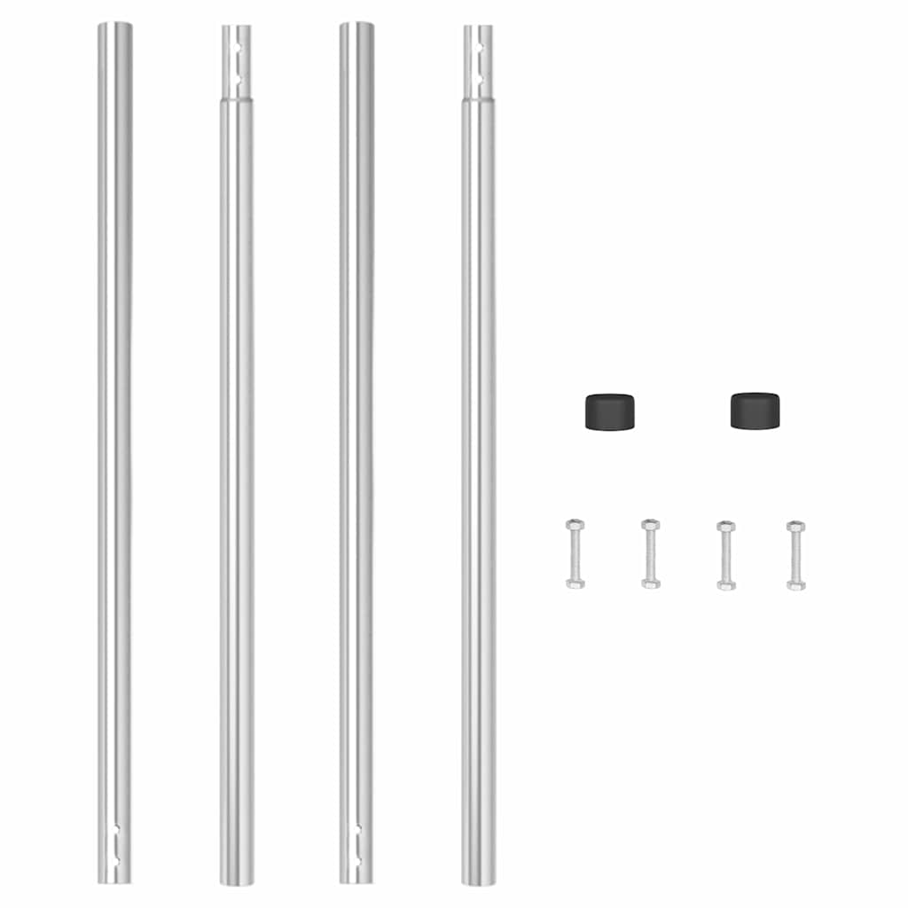 Zaunpfosten 2 pcs Grün 50 cm Pulverbeschichteter Stahl