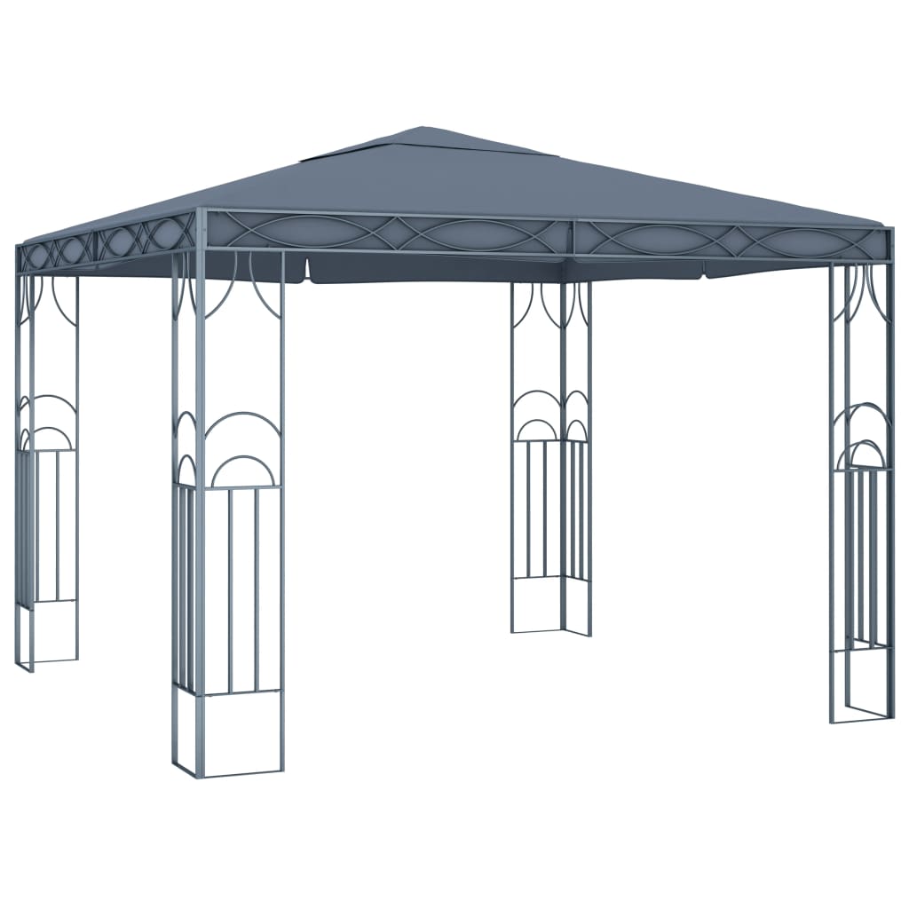Pavillon mit LED-Lichterkette 300x300 cm Cremeweiß