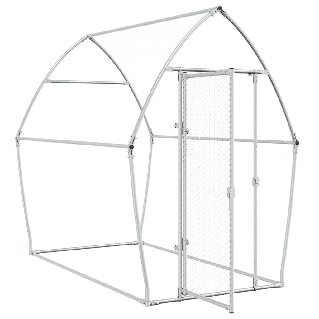 Hühnerkäfig Silbern 200x105x182 cm Verzinkter Stahl