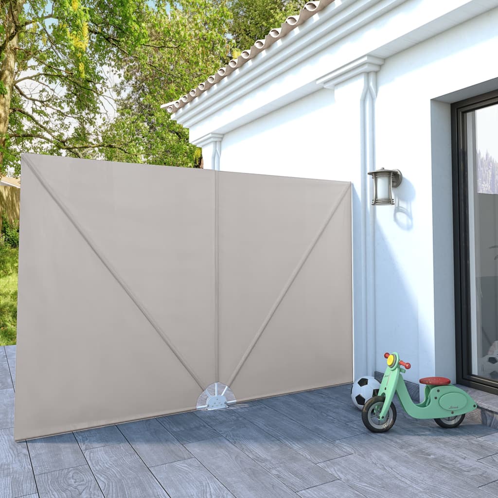 Faltbarer Terrassen-Seitenfächer Grau 240 × 160 cm