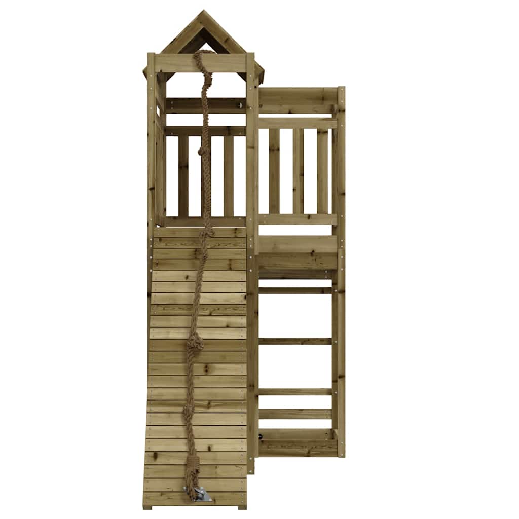 Spielturm mit Kletterwand Massivholz Kiefer