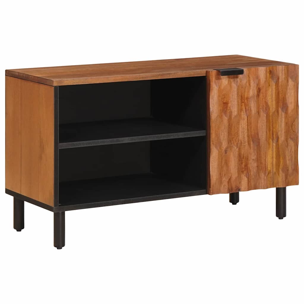 TV-Schränk mit Tür Weiße gewaschene Oberfläche 80 x 33 x 46 cm