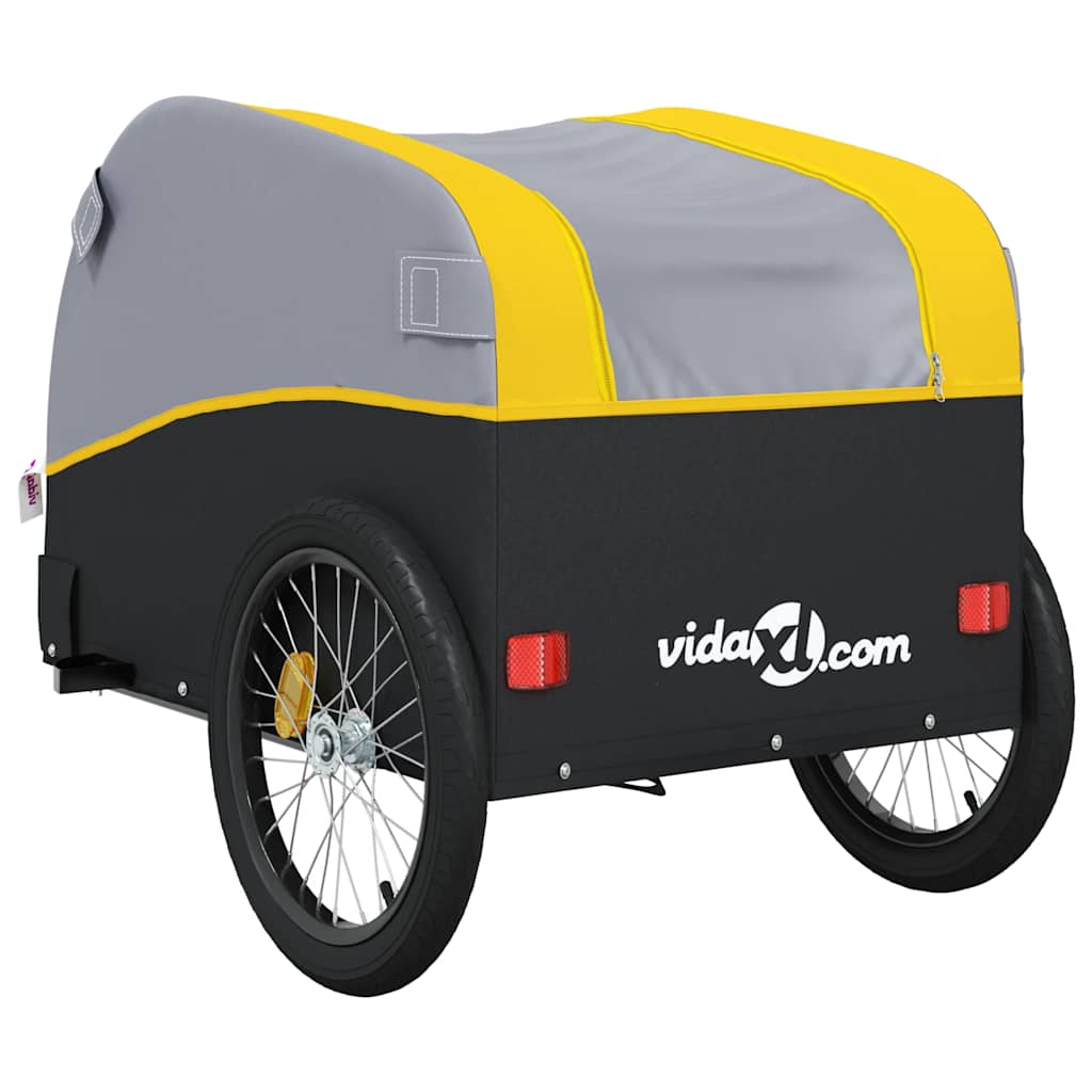 Fahrradanhänger Schwarz und Orange 30 kg Eisen