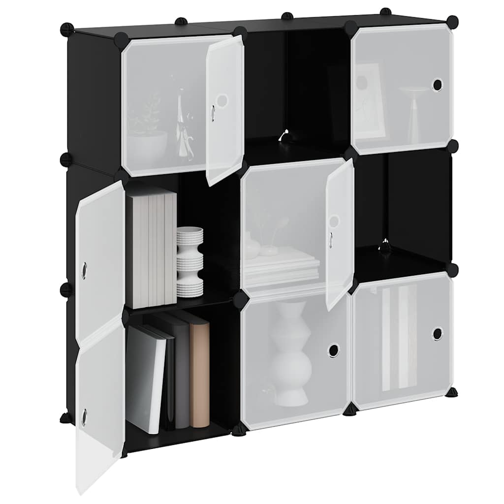 Regalsystem mit 12 Würfeln Schwarz PP